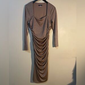 Tommy Hilfiger Gold Long Sleeve Dress